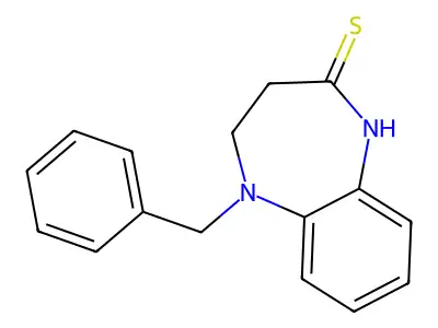2H-1,5-Benzodiazepine-2-thione, 1,3,4,5-tetrahydro-5-(phenylmethyl)- structure