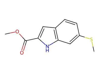 methyl 6-(methylsulfanyl)-1H-indole-2-carboxylate structure