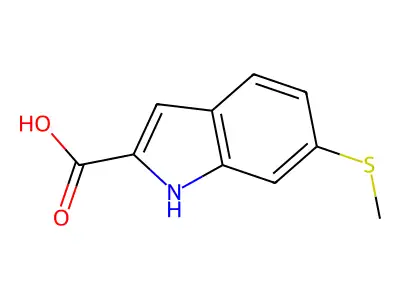 6-(methylsulfanyl)-1H-indole-2-carboxylic acid structure