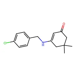 3-[(4-Chlorophenyl)methylamino]-5,5-dimethylcyclohex-2-en-1-one structure