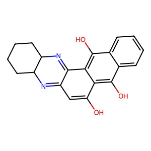 7-Hydroxy-1,2,3,4,4a,5,14,14a-octahydronaphtho[3,2-a]phenazine-8,13-dione structure