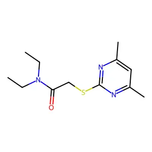 2-(4,6-dimethylpyrimidin-2-yl)sulfanyl-N,N-diethylacetamide structure