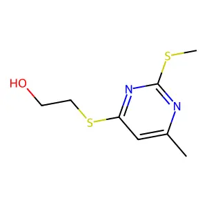 2-(6-Methyl-2-methylsulfanylpyrimidin-4-yl)sulfanylethanol structure
