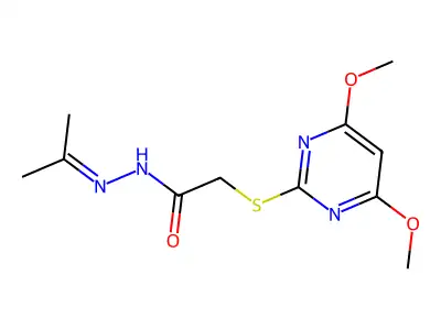 2-[(4,6-Dimethoxy-2-pyrimidinyl)thio]acetic acid 2-(1-methylethylidene)hydrazide structure