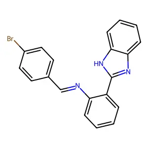 (E)-2-(1H-benzo[d]imidazol-2-yl)-N-(4-bromobenzylidene)aniline structure