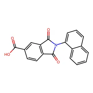 2-(naphthalen-1-yl)-1,3-dioxo-2,3-dihydro-1H-isoindole-5-carboxylic acid structure