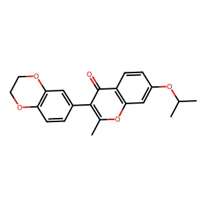 3-(2,3-dihydrobenzo[b][1,4]dioxin-6-yl)-7-isopropoxy-2-methyl-4H-chromen-4-one structure