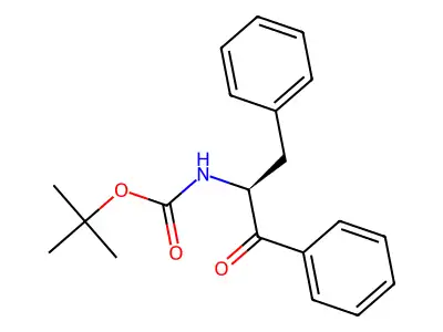 Boc-(2S)-2-amino-1,3-diphenyl-1-propanone structure