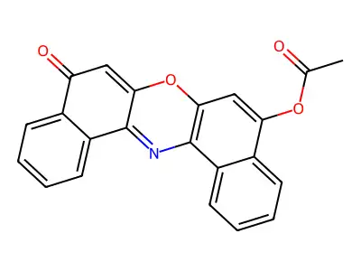 5-oxo-5H-dibenzo[a,j]phenoxazin-9-yl acetate structure