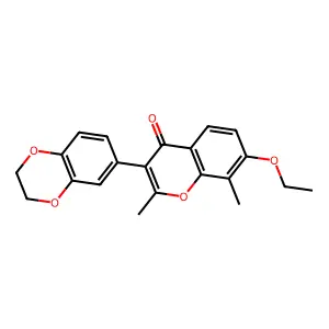 3-(2,3-dihydro-1,4-benzodioxin-6-yl)-7-ethoxy-2,8-dimethyl-4H-chromen-4-one structure
