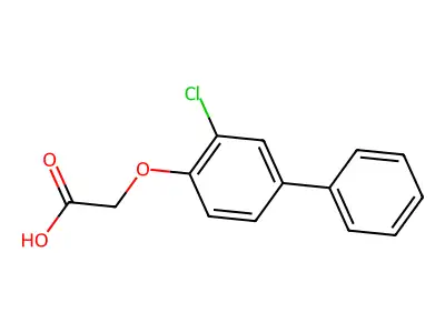2-(2-Chloro-4-phenylphenoxy)acetic acid structure