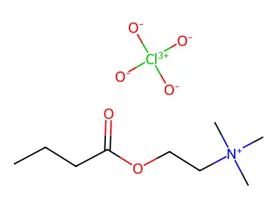 Ethanaminium, N,N,N-trimethyl-2-(1-oxobutoxy)-, perchlorate (1:1) structure