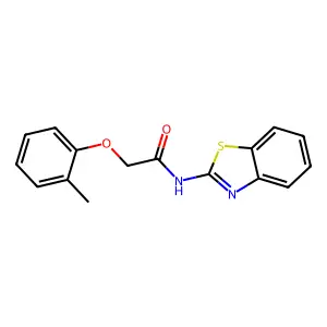 N-(1,3-benzothiazol-2-yl)-2-(2-methylphenoxy)acetamide structure
