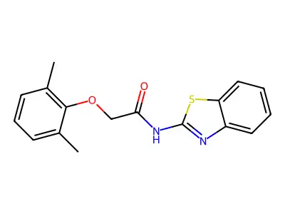 N-(1,3-benzothiazol-2-yl)-2-(2,6-dimethylphenoxy)acetamide structure