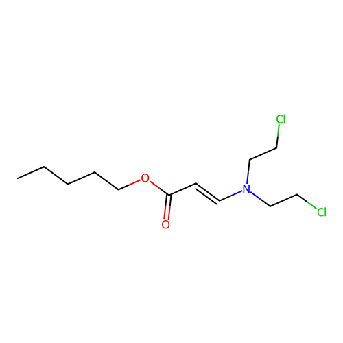 Pentyl 3-[bis(2-chloroethyl)amino]prop-2-enoate structure