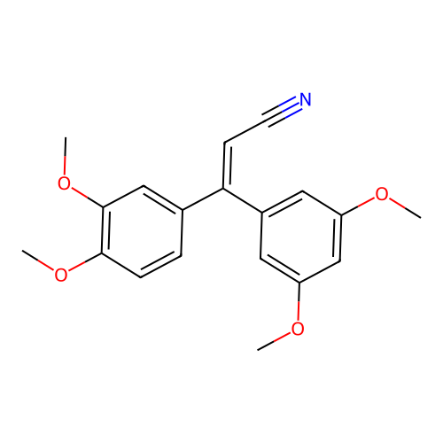 (Z)-3-(3,4-dimethoxyphenyl)-3-(3,5-dimethoxyphenyl)acrylonitrile structure