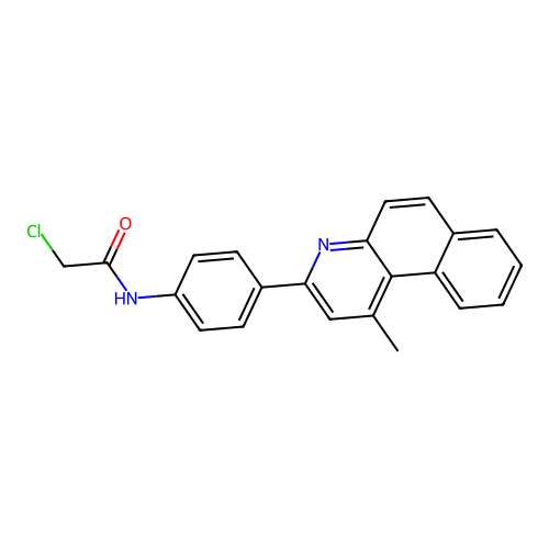 2-chloro-N-[4-(1-methylbenzo[f]quinolin-3-yl)phenyl]acetamide structure