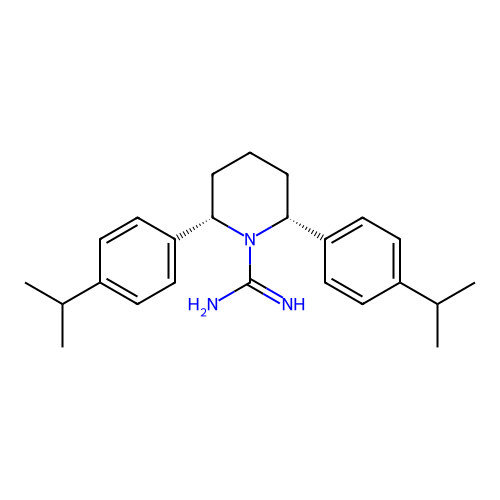(2S,6R)-2,6-bis(4-propan-2-ylphenyl)piperidine-1-carboximidamide structure