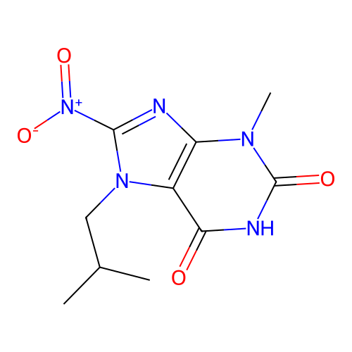 7-Isobutyl-3-methyl-8-nitro-3,7-dihydro-purine-2,6-dione structure