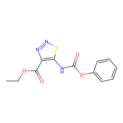 Ethyl 5-((phenoxycarbonyl)amino)-1,2,3-thiadiazole-4-carboxylate structure