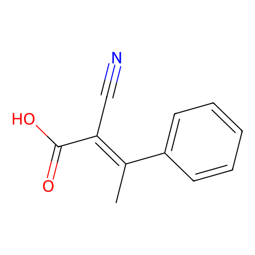 (E)-2-Cyano-3-phenyl-2-butenoic acid structure