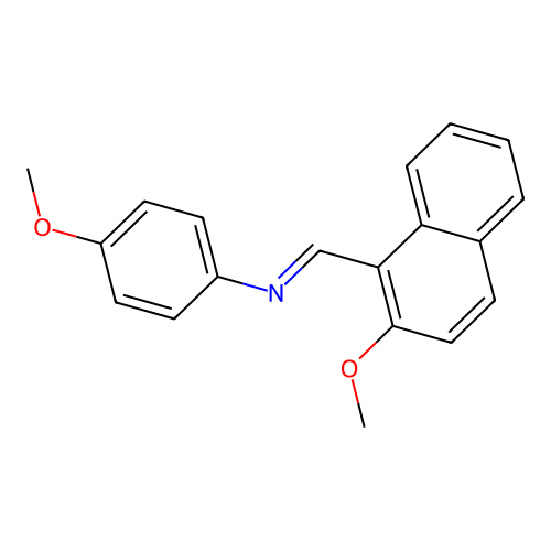 4-methoxy-N-[(2-methoxy-1-naphthyl)methylene]aniline structure
