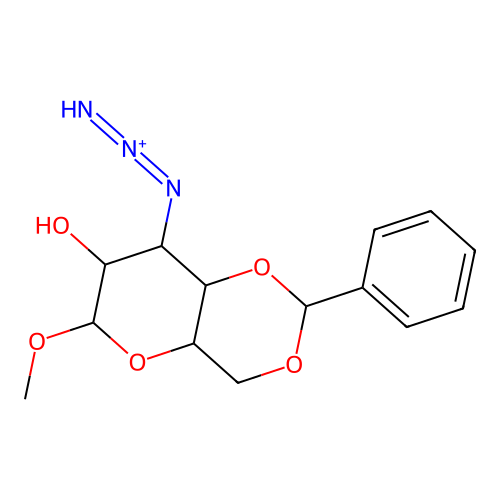 (3-hydroxy-4-methoxy-9-phenyl-5,8,10-trioxabicyclo[4.4.0]dec-2-yl)imino-imino-azanium structure