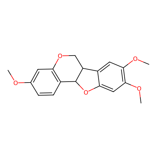 6H-Benzofuro[3,2-c][1]benzopyran, 6a,11a-dihydro-3,8,9-trimethoxy- structure