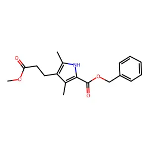 Methyl 5-(benzyloxycarbonyl)-2,4-dimethyl-3-pyrrolepropionate structure