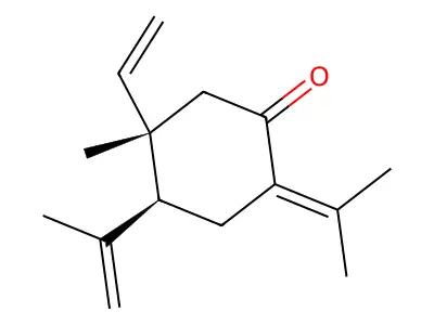 4-Isopropenyl-5-methyl-2-(1-methylethylidene)-5-vinylcyclohexanone structure