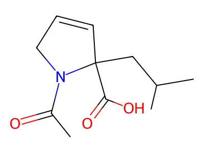 1-Acetyl-2-isobutyl-2,5-dihydro-1H-pyrrole-2-carboxylic acid structure
