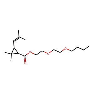 2-(2-butoxyethoxy)ethyl 2,2-dimethyl-3-(2-methylprop-1-enyl)cyclopropane-1-carboxylate structure