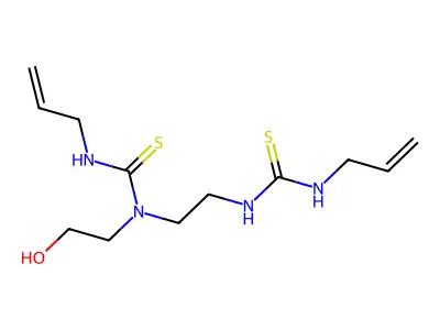 1-(2-hydroxyethyl)-3-prop-2-enyl-1-[2-(prop-2-enylcarbamothioylamino)ethyl]thiourea structure