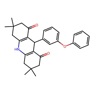 8-hydroxy-3,3,6,6-tetramethyl-9-(3-phenoxyphenyl)-3,4,5,6,7,9-hexahydroacridin-1(2H)-one structure