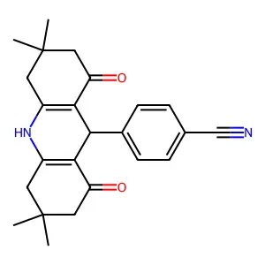 4-(3,3,6,6-Tetramethyl-1,8-dioxo-2,4,5,7,9,10-hexahydroacridin-9-yl)benzonitrile structure