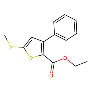 Ethyl 5-methylthio-3-phenylthiophene-2-carboxylate structure