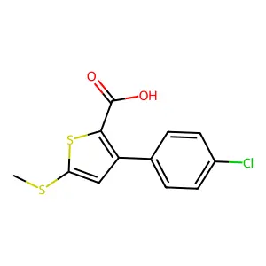 3-(4-Chlorophenyl)-5-(methylsulfanyl)-2-thiophenecarboxylic acid structure