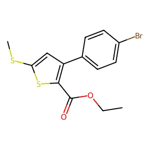 Ethyl 3-(4-bromophenyl)-5-methylthiothiophene-2-carboxylate structure