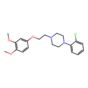 Piperazine, 1-(o-chlorophenyl)-4-(2-(3,4-dimethoxyphenoxy)ethyl)- structure