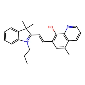 (7E)-7-[(2Z)-2-(3,3-dimethyl-1-propyl-indol-2-ylidene)ethylidene]-5-methyl-1H-quinolin-8-one structure