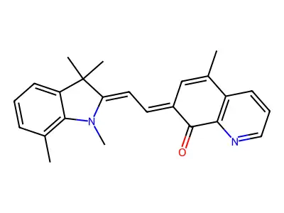 (7E)-5-methyl-7-[(2Z)-2-(1,3,3,7-tetramethylindol-2-ylidene)ethylidene]quinolin-8-one structure