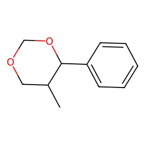 m-Dioxane, 5-methyl-4-phenyl-, cis- structure