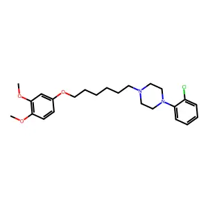 Piperazine, 1-(o-chlorophenyl)-4-(6-(3,4-dimethoxyphenoxy)hexyl)- structure