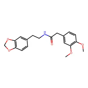 N-[2-(1,3-benzodioxol-5-yl)ethyl]-2-(3,4-dimethoxyphenyl)acetamide structure