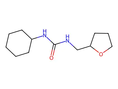 N-cyclohexyl-N'-(tetrahydro-2-furanylmethyl)urea structure
