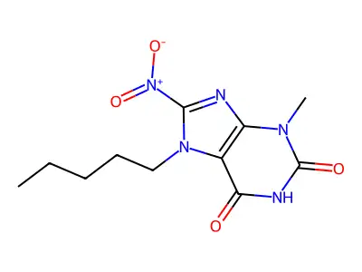 3-methyl-8-nitro-7-pentyl-2,3,6,7-tetrahydro-1H-purine-2,6-dione structure