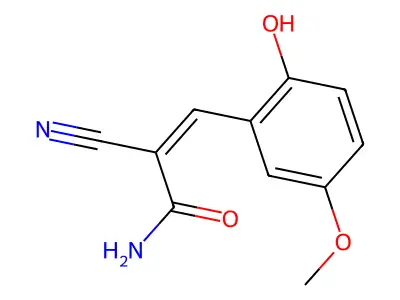 2-Cyano-3-(2-hydroxy-5-methoxyphenyl)prop-2-enamide structure