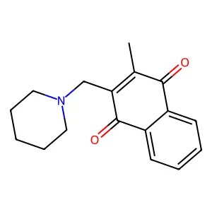 2-Methyl-3-(piperidin-1-ylmethyl)naphthalene-1,4-dione structure