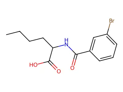 N-[(3-bromophenyl)carbonyl]norleucine structure