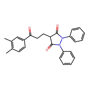 3,5-Pyrazolidinedione, 4-(2-(3,4-dimethylbenzoyl)ethyl)-1,2-diphenyl- structure